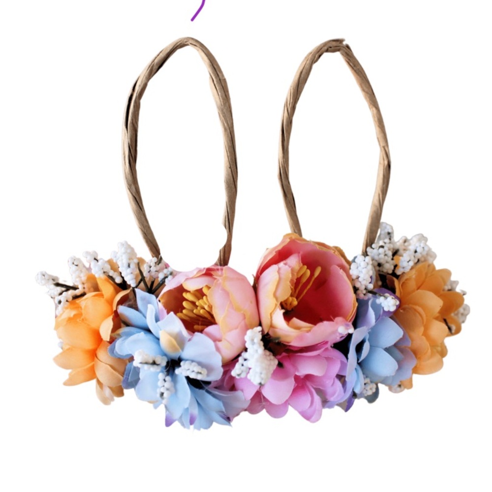 Easter Bunny Ears Halo Tie Back Headband NWT girls 12m - 8 YRS animals farm